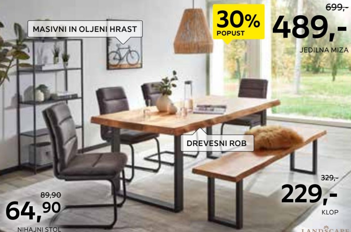 Jedilna miza - Akcija v trgovini Lesnina