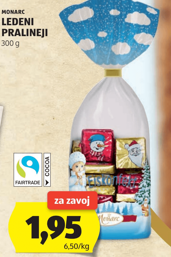 Monarc Ledeni pralineji 300 g Akcija v trgovini Hofer