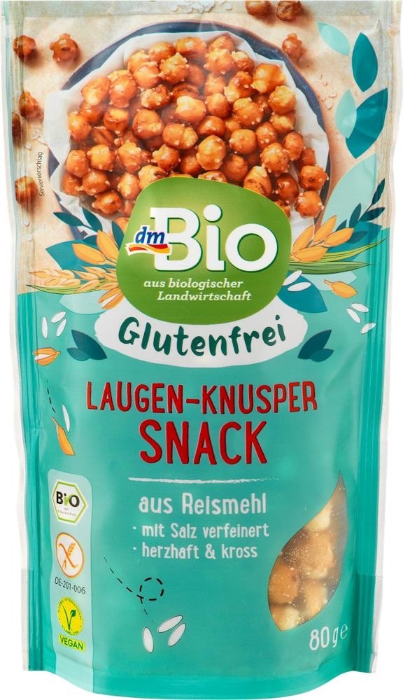 dmBio luženi slani prigrizek brez glutena 80 g Akcija v trgovini Dm