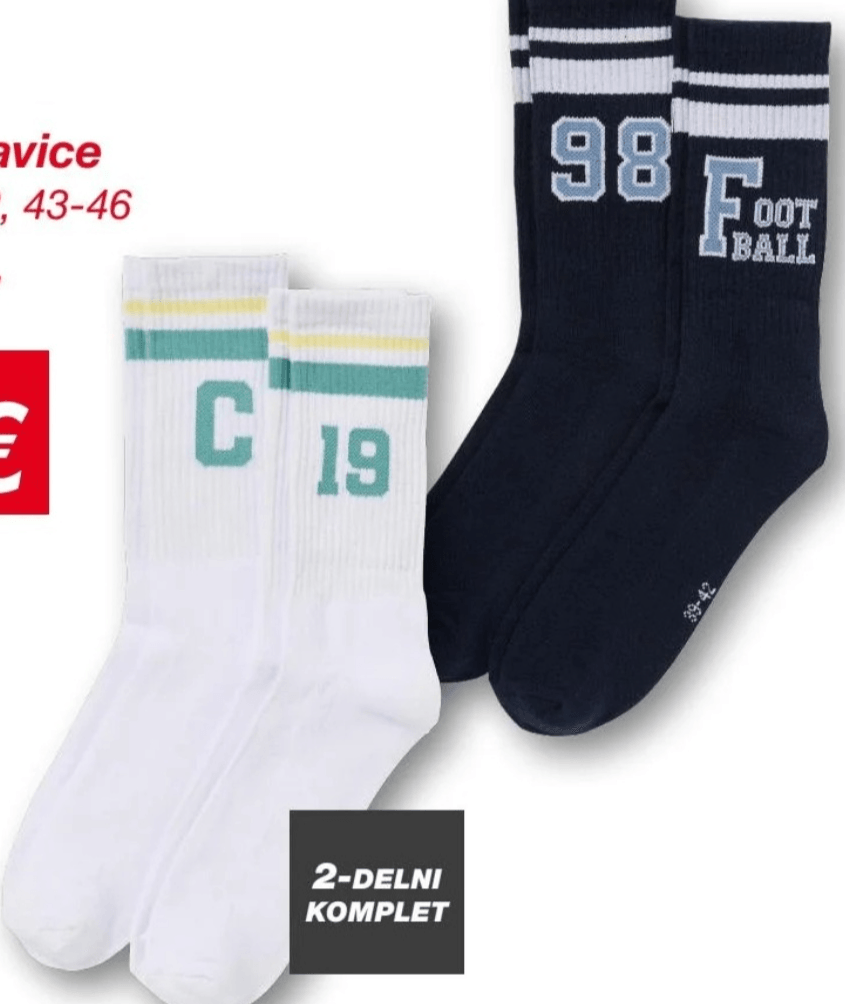 Moške nogavice 2-DELNI KOMPLET - Akcija v trgovini Kik