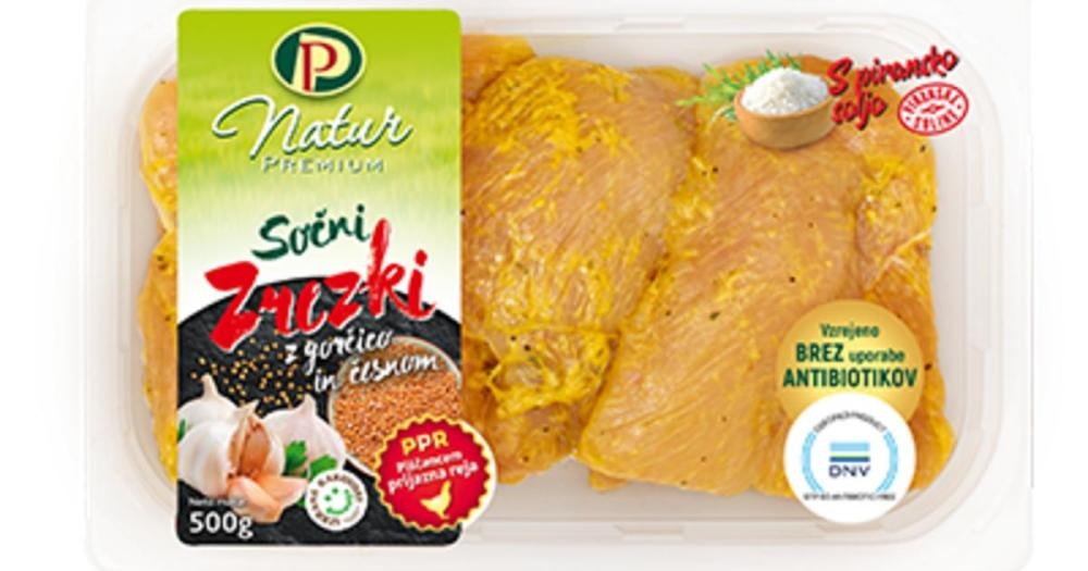 Sočni piščančji zrezki z gorčico in česnom PP Natur Premium 500 g - Akcija v trgovini Mercator