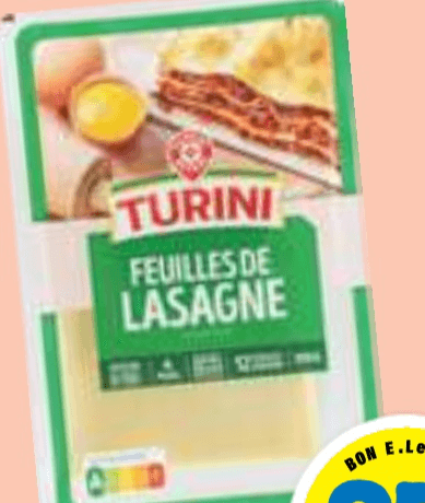 Testenine za lazanjo Turini 350 g - Akcija v trgovini E.Leclerc