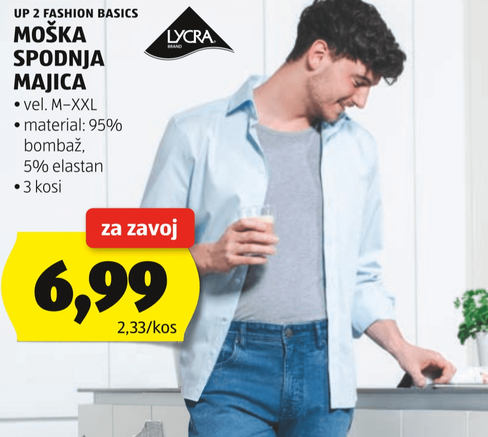 UP 2 FASHION BASICS Moška spodnja majica 3 kosi - Akcija v trgovini Hofer