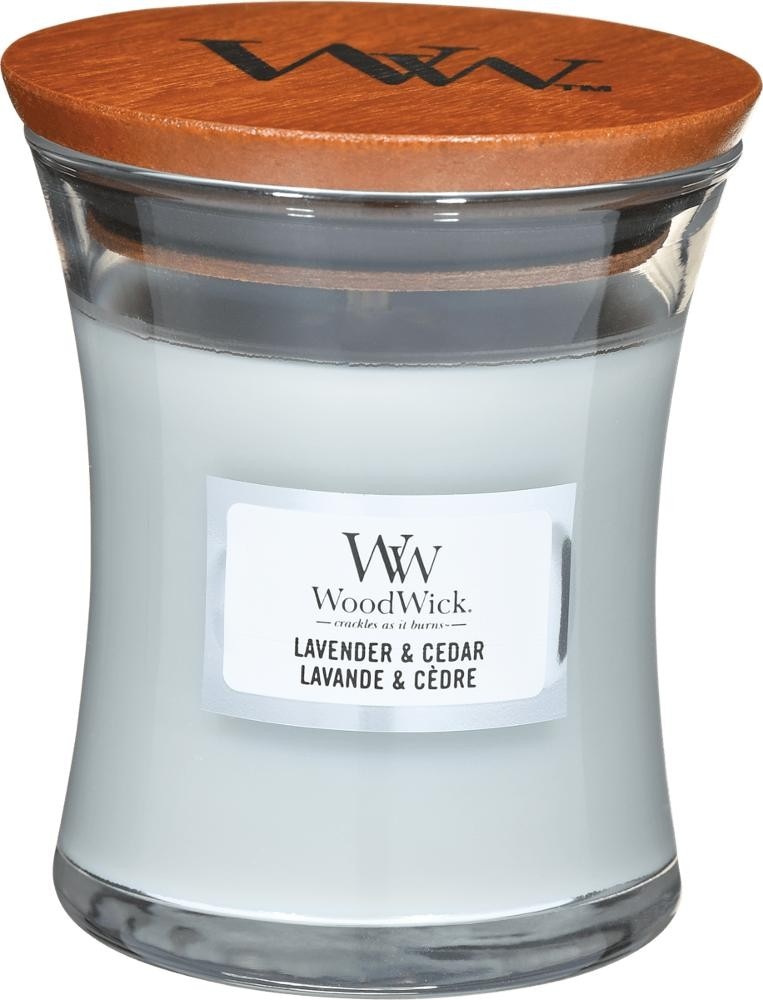 WoodWick mala dišeča sveča Lavender & Cedar 85 g Akcija v trgovini Dm