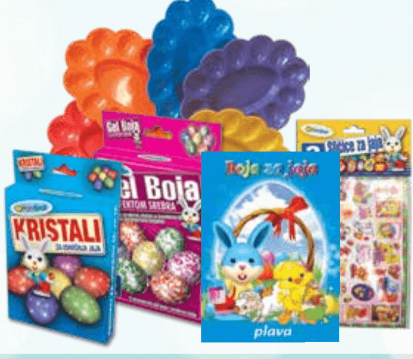 Vse za barvanje jajc - Akcija v trgovini Tuš