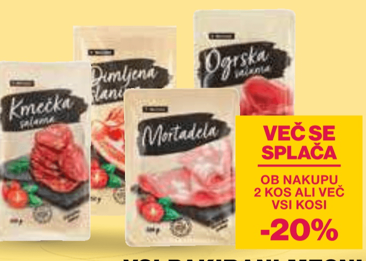 VSI PAKIRANI MESNI NAREZKI MERCATOR - Akcija v trgovini Mercator