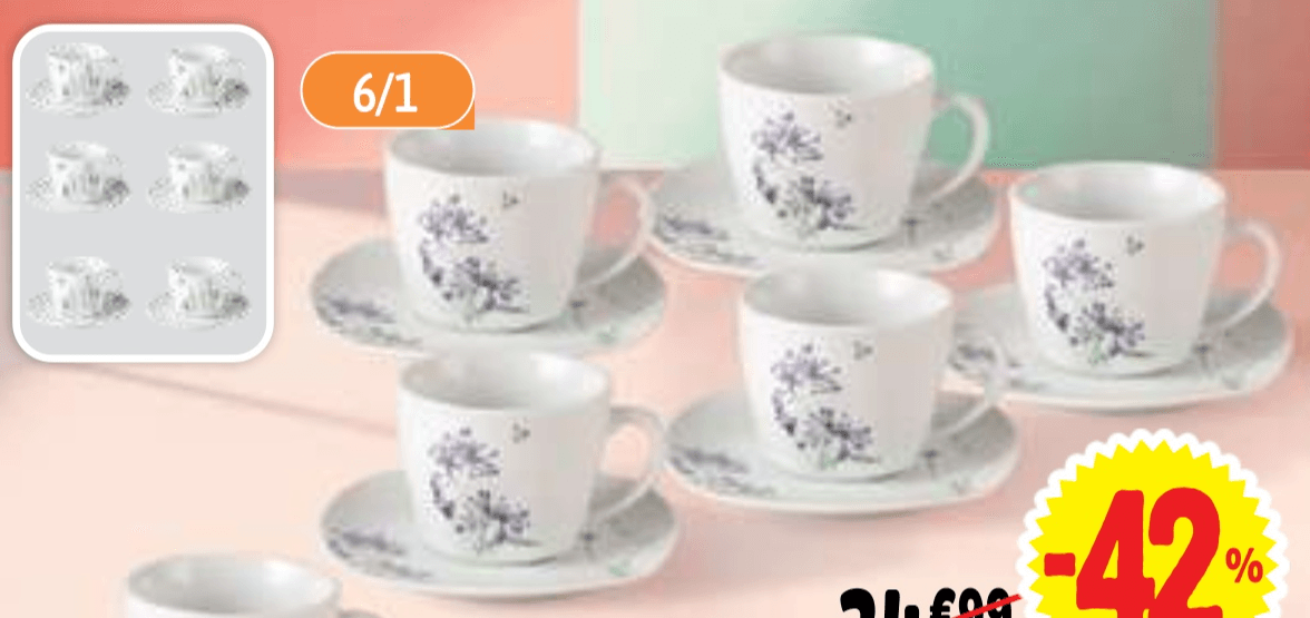 Set skodelic 6/1 - Akcija u trgovini E.Leclerc