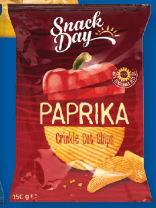 Snack Day Paprika Crinkle Cut Chips 150 g - Akcija v trgovini Lidl