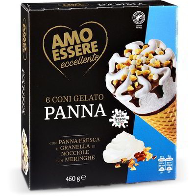 Amo Essere Korneti Panna 450 g - Akcija v trgovini Eurospin