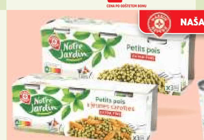 Grah ali grah in korenček Notre Jardin 3x 200 g - Akcija v trgovini E.Leclerc