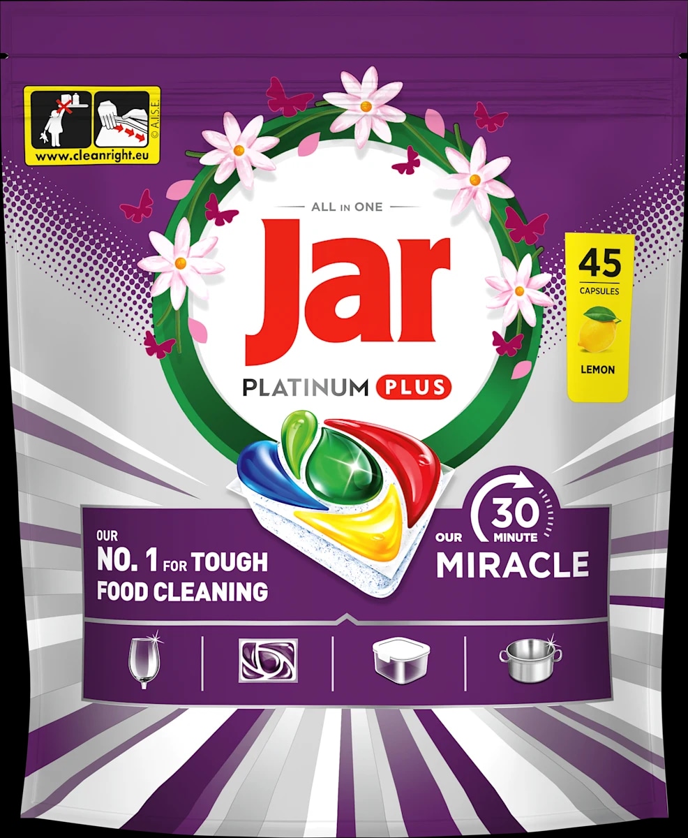 Jar Miracle Spring kapsule za strojno pomivanje posode 45 kosov - Akcija v trgovini Dm