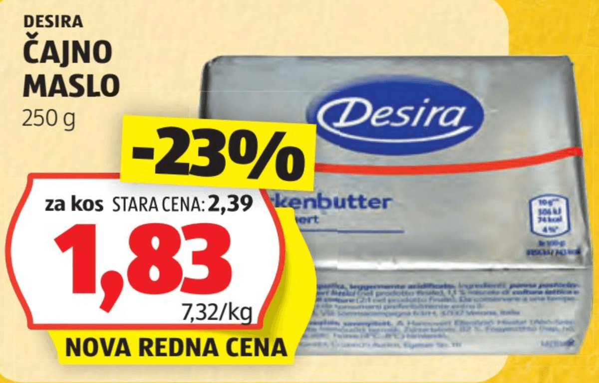 Čajno maslo 250 g Desira - Akcija v trgovini Hofer