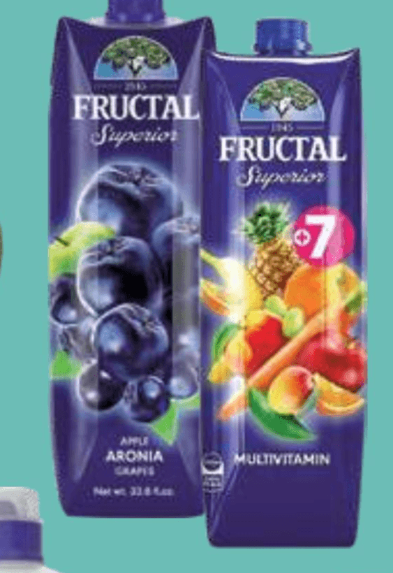 Sadna pijača ali sadni nektar Fructal 1 l - Akcija v trgovini E.Leclerc