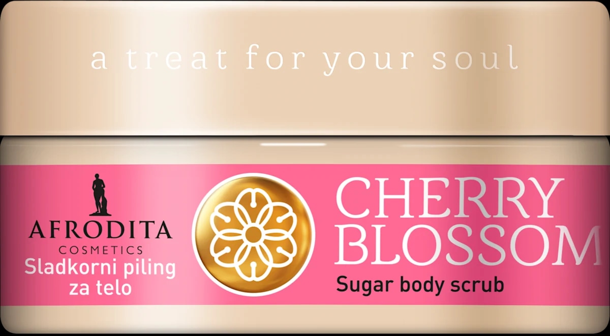 Afrodita Cosmetics Body Hugs Cherry Blossom sladkorni piling za telo 175 g - Akcija v trgovini Dm