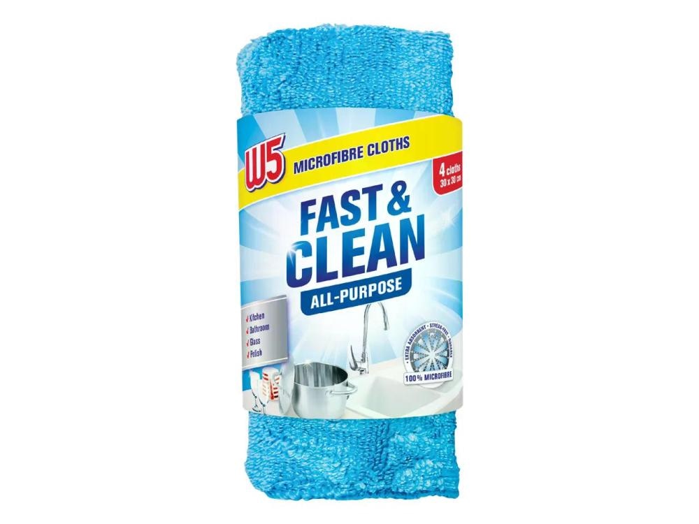 W5 Krpa iz mikrovlaken 4 kosi - Akcija v trgovini Lidl