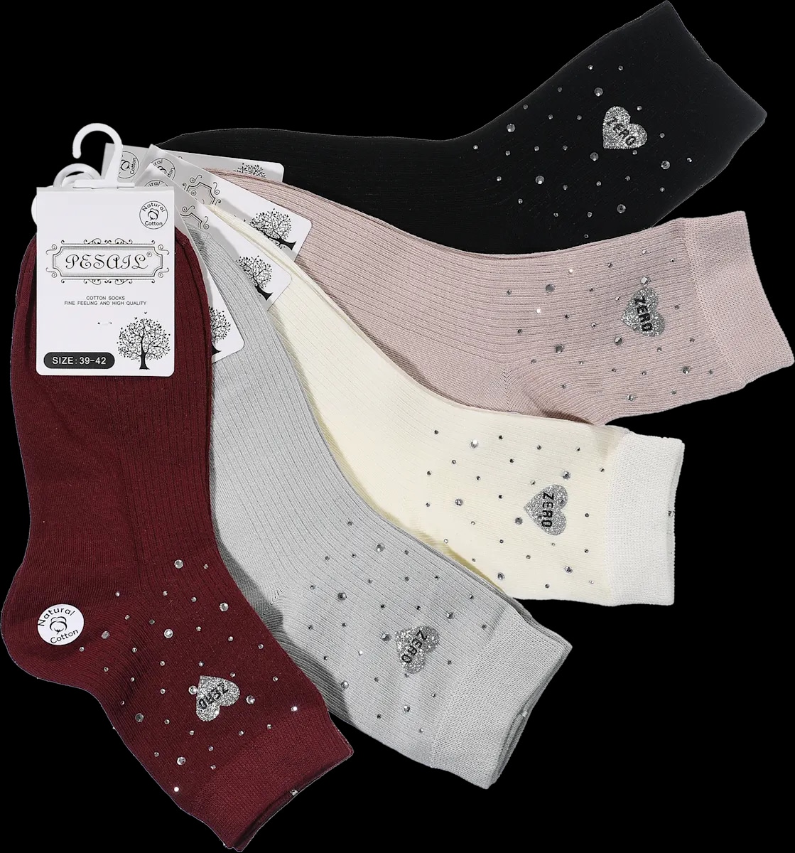 Ženske mehke nogavice s srčki 2 kos - Akcija v trgovini Mueller