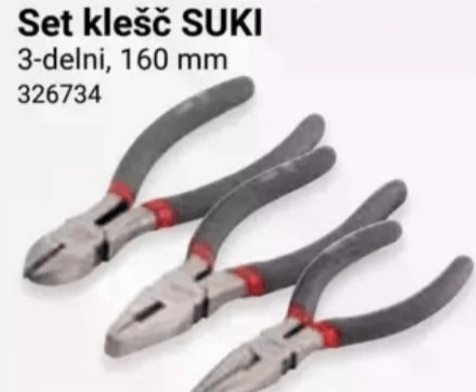 Set klešč SUKI 3-delni, 160 mm - Akcija v trgovini Pevex