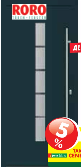 ALU/PVC vrata R351 1 m x 2 m RORO - Akcija v trgovini Jager