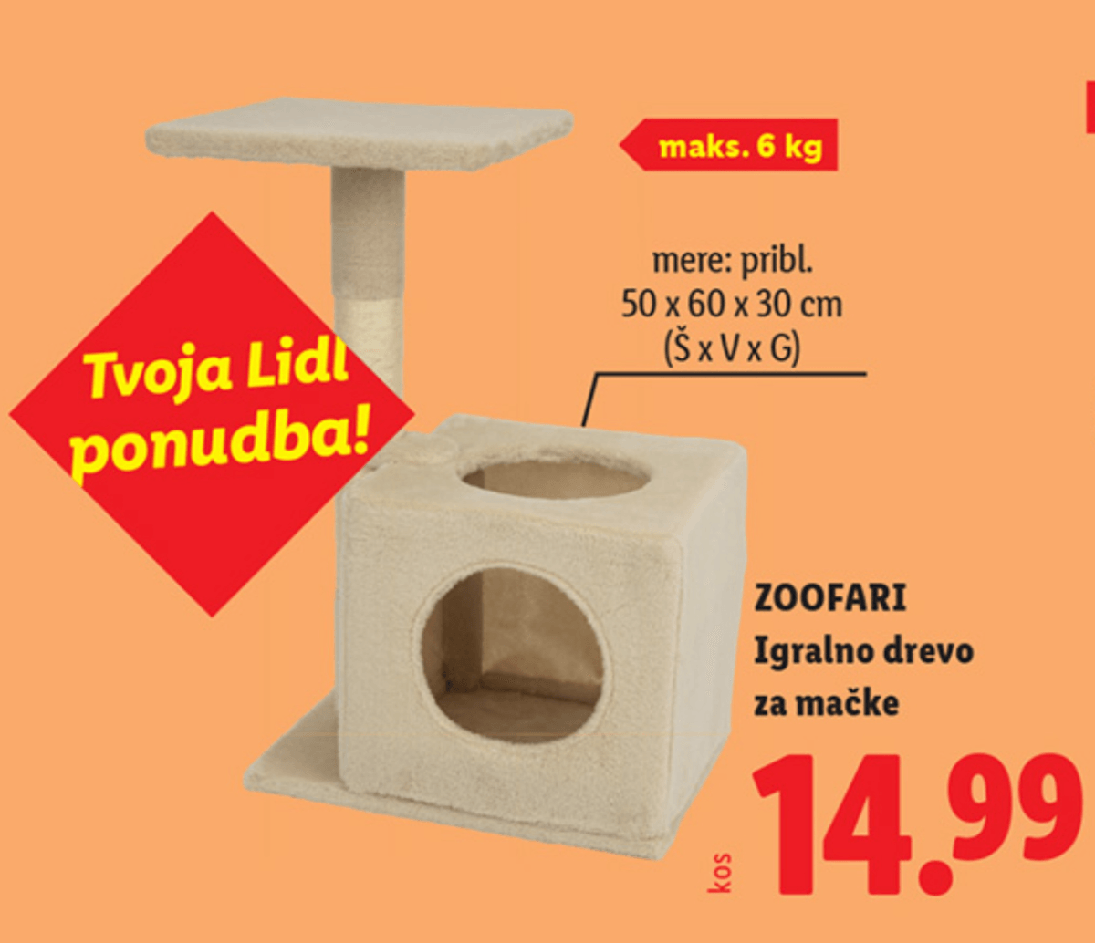 ZOOFARI Igralno drevo za mačke - Akcija v trgovini Lidl