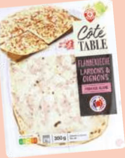 Sveža alzaška pita s skuto, slanino in čebulo Côte Table 350 g - Akcija v trgovini E.Leclerc