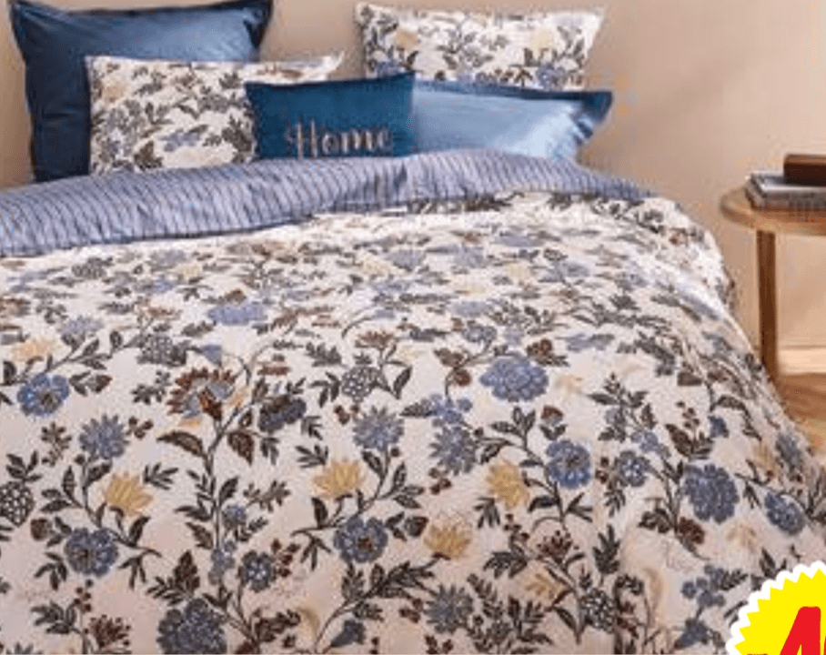 Posteljni komplet "Vegetale" 140 x 200 + 63 x 63 cm TISSAIA - Akcija v trgovini E.Leclerc