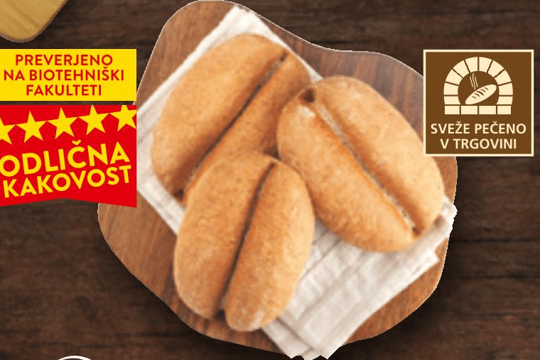 Polnozrnata žemlja 60 g Pekarna SPAR - Akcija v trgovini Spar