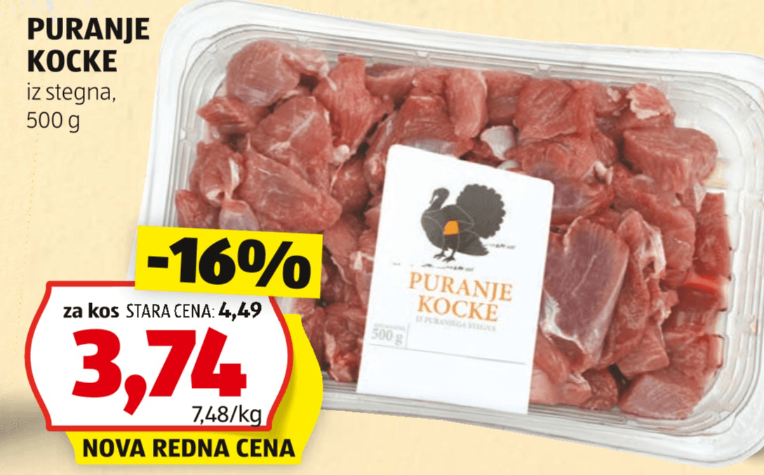 Puranje kocke 500 g - Akcija v trgovini Hofer