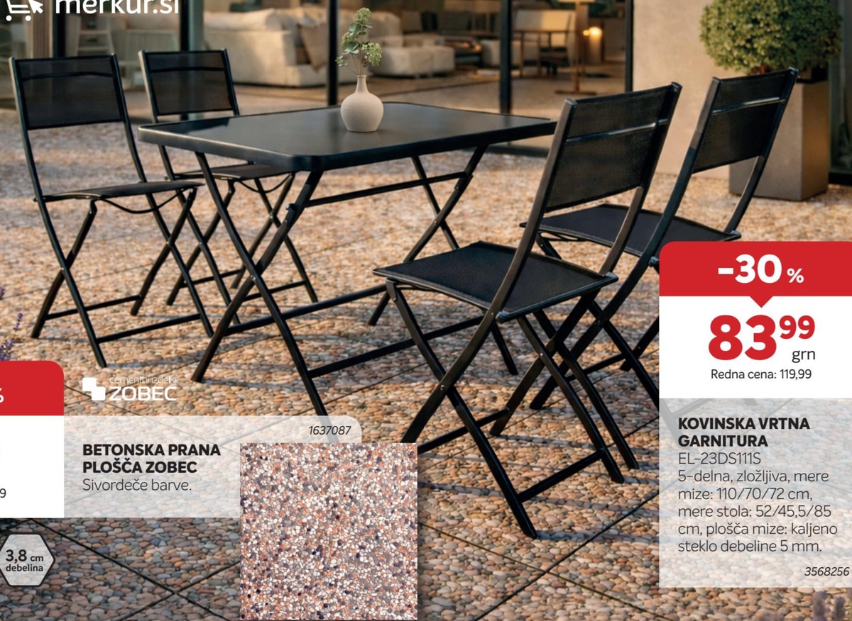 Kovinska vrtna garnitura - Akcija v trgovini Merkur