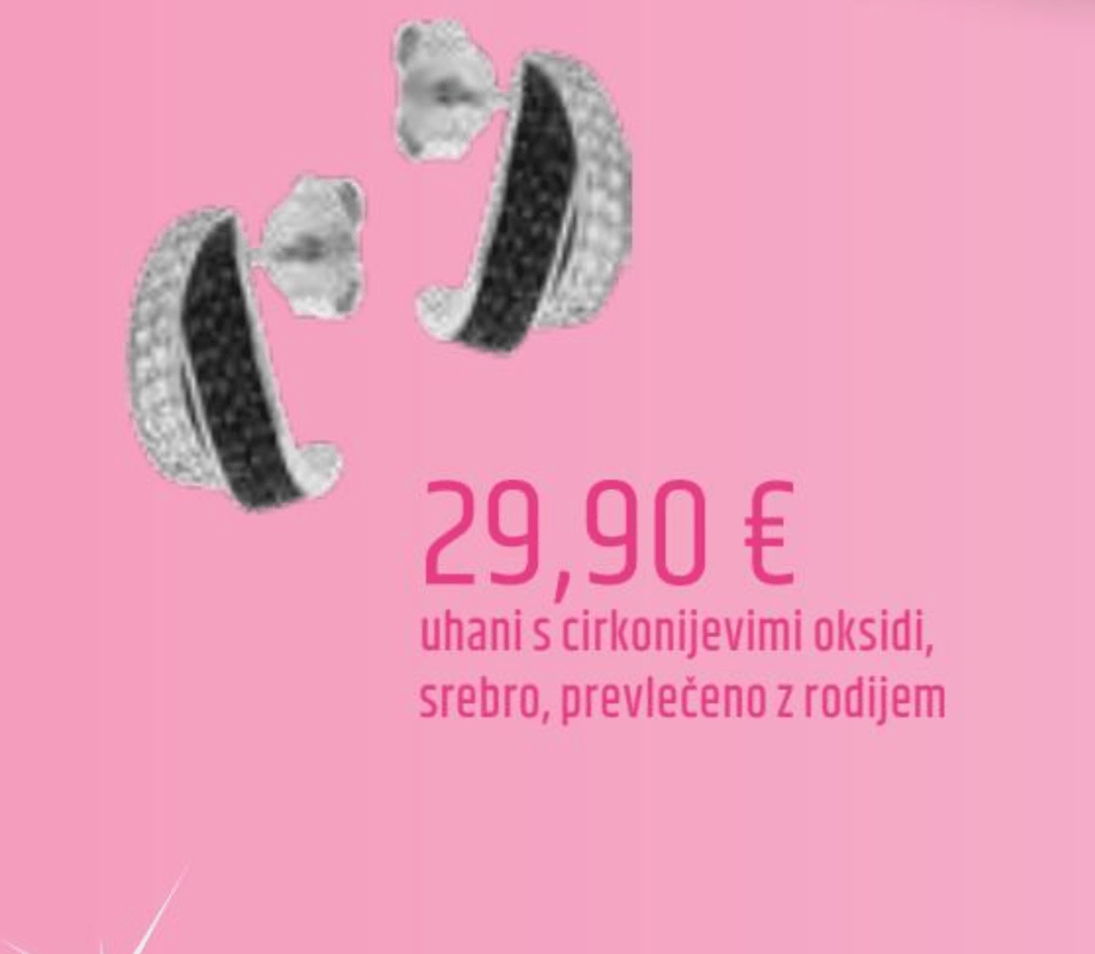 Uhani s cirkonijevimi oksidi - Akcija v trgovini E.Leclerc