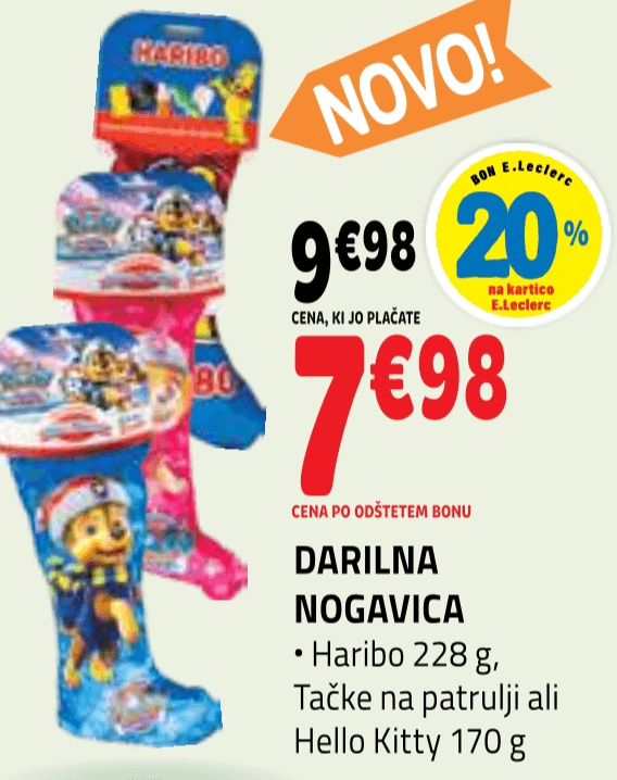 Darilna nogavica Haribo - Akcija v trgovini E.Leclerc