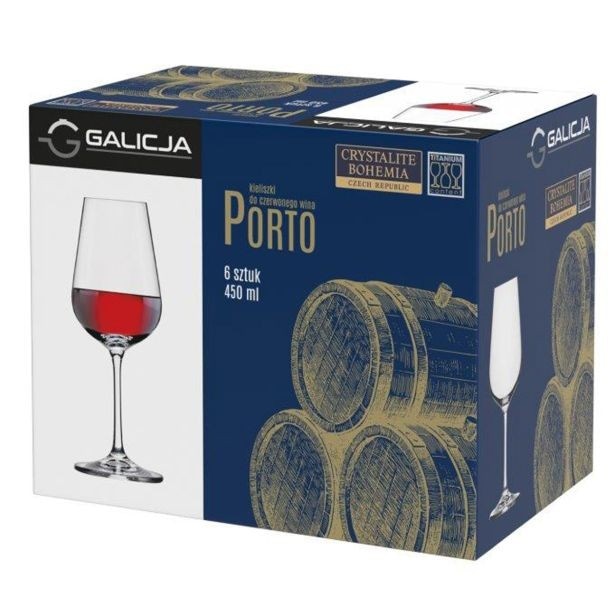 Kozarci za rdeče vino Galicija Porto Bohemia 6/1 Akcija v trgovini Merkur