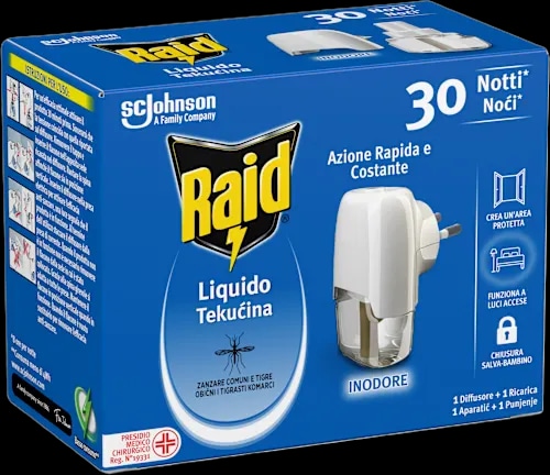 Raid Električni aparat proti komarjem s polnilom 400 ml - Akcija v trgovini Lidl