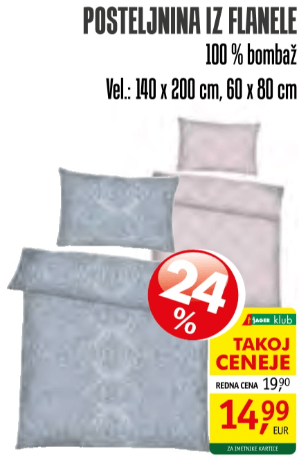 Posteljnina iz flanele - Akcija v trgovini Jager
