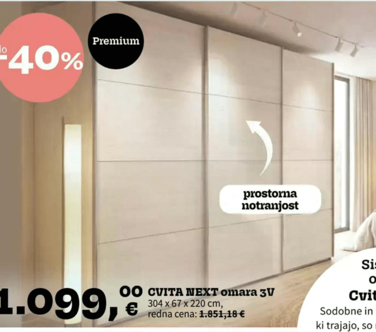 CVITA NEXT omara 3V 304 x 67 x 220 cm - Akcija v trgovini Prima