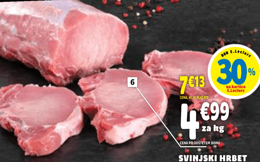 Svinjski hrbet - Akcija v trgovini E.Leclerc