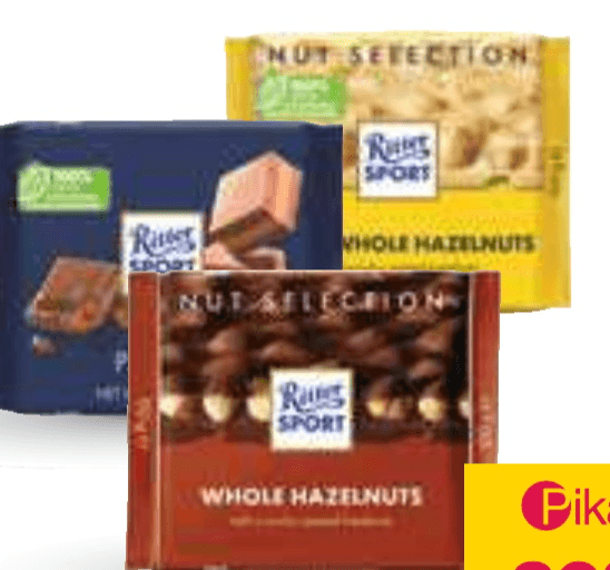Izbrane čokolade Ritter Sport 100 g - Akcija v trgovini Mercator