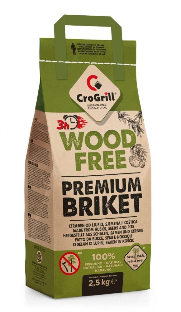 Briketi za žar Crogrill Wood Free Premium 2,5 kg - Akcija v trgovini Mercator