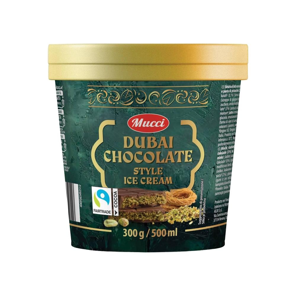 Dubai Chocolate Style Ice Cream 300 g Mucci - Akcija v trgovini Hofer