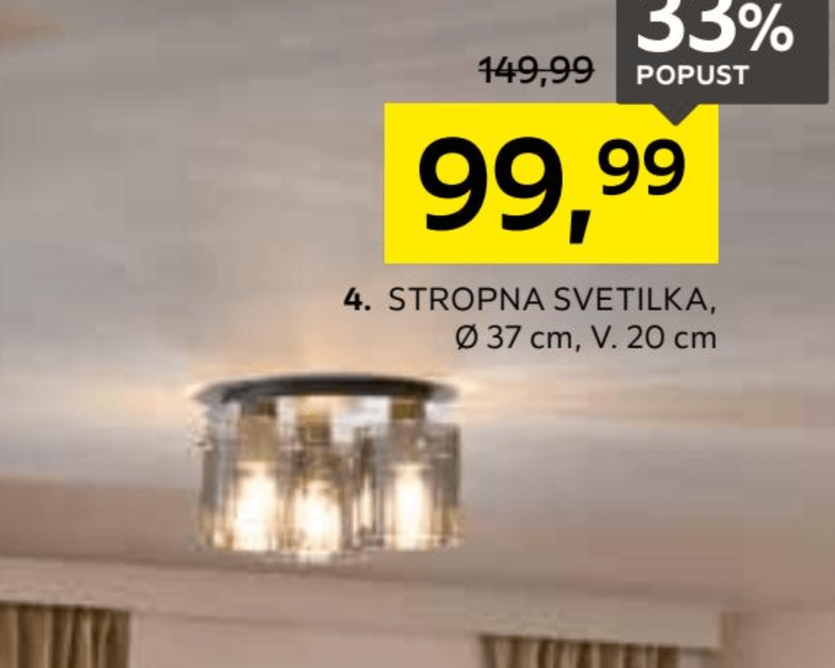 Stropna svetilka Serija „DUNDEE" - Akcija v trgovini Lesnina