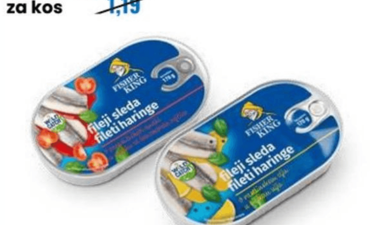 Fisher King Fileji sleda v olju/paradižnikovi omaki 170 g - Akcija v trgovini Eurospin