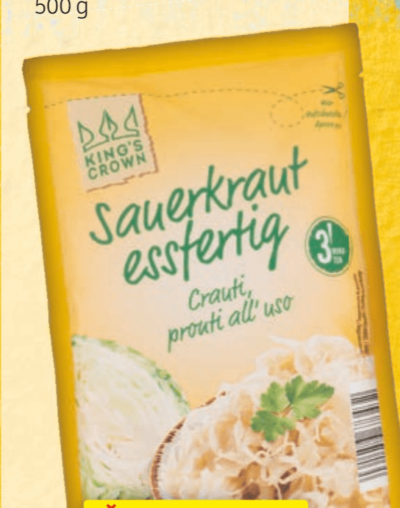 KING'S CROWN DELIKATESNO KISLO ZELJE 500 g - Akcija v trgovini Hofer