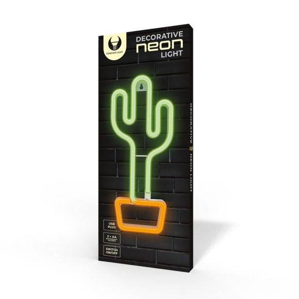 LED Namizna Svetilka Forever Cactus Neon - Akcija v trgovini Merkur