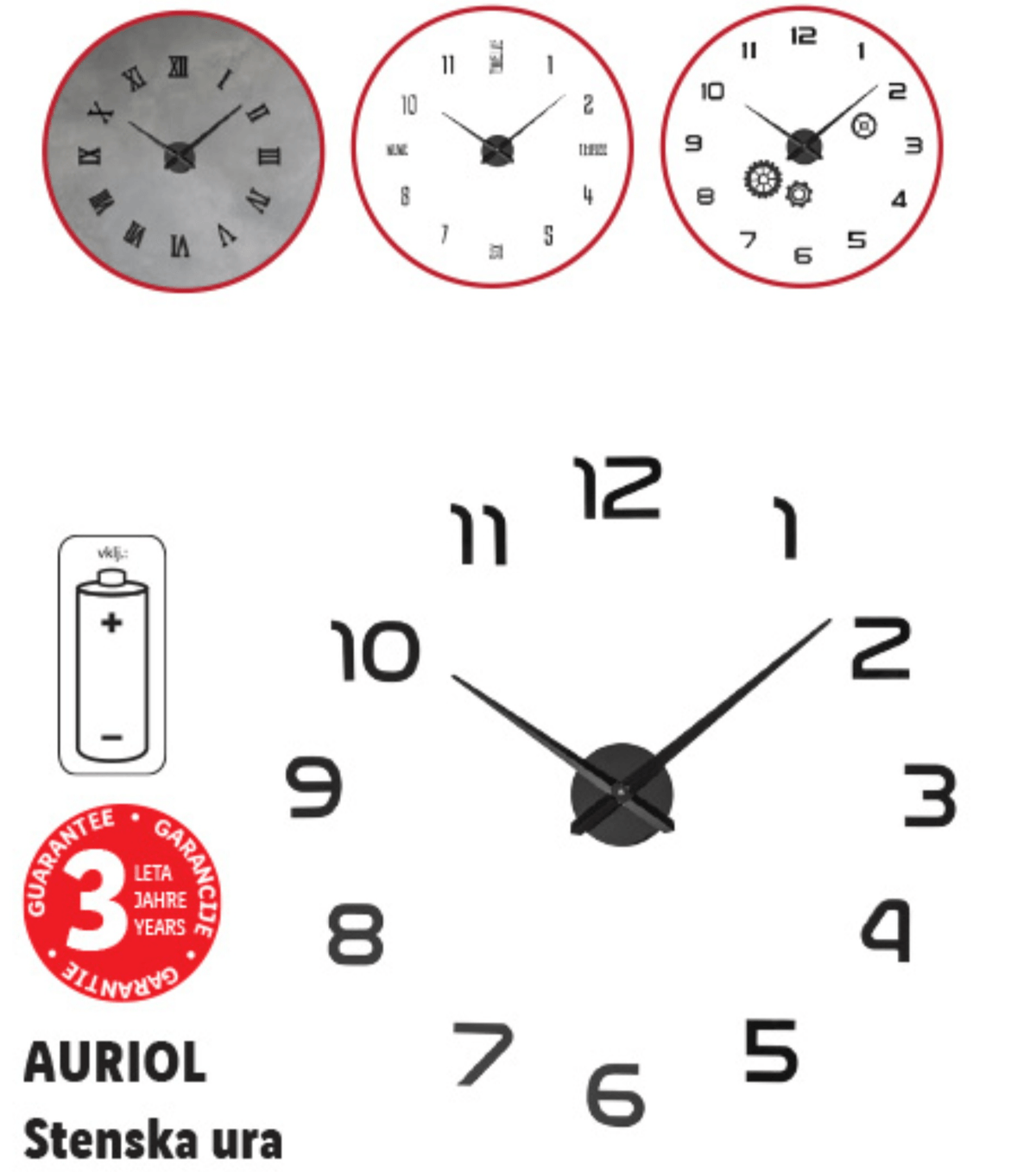 AURIOL Stenska ura - Akcija v trgovini Lidl