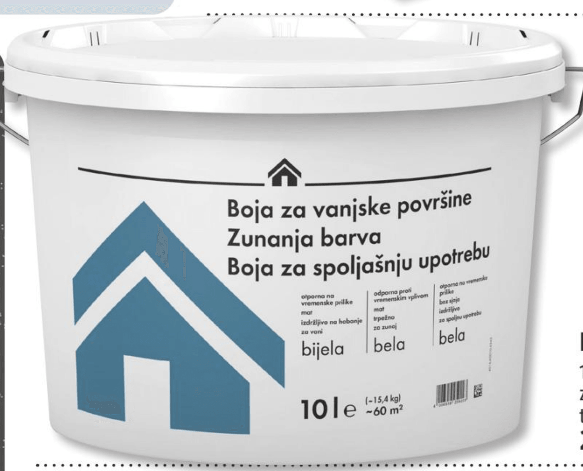 Fasadna barva 10 l - Akcija v trgovini Bauhaus