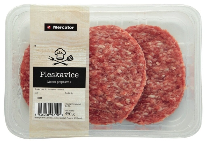 Pleskavice Mercator 450 g - Akcija v trgovini Mercator