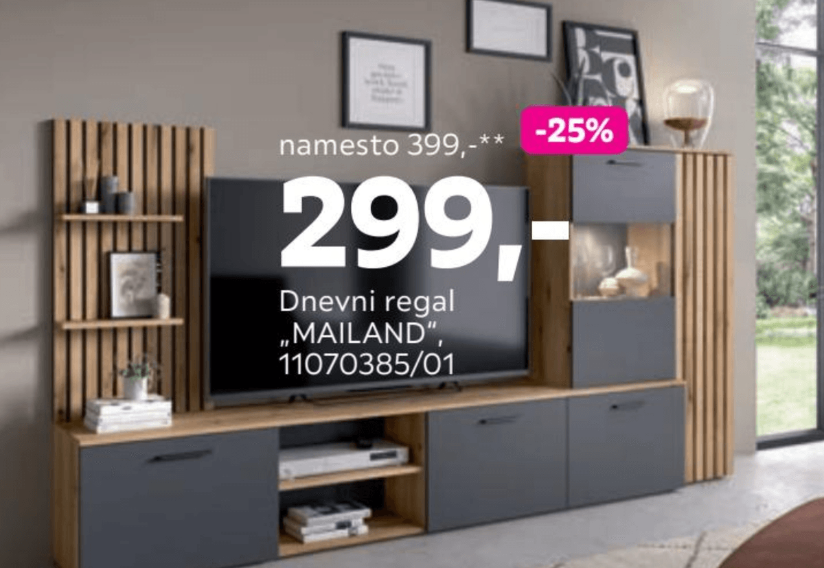 Dnevni regal "MAILAND" - Akcija v trgovini Mömax