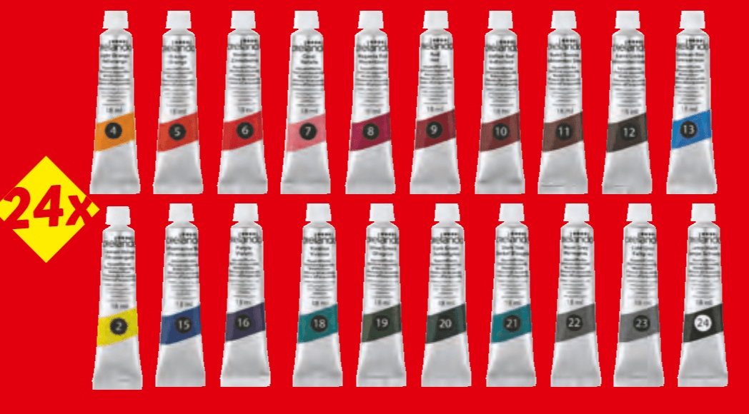Crelado Oljne/akvarelne barve 24 tub po pribl. 18 ml - Akcija v trgovini Lidl