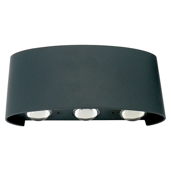 Zunanja stenska LED svetilka 'Lens' (antracit) 6 W, d 17 x š 4 x v 8 cm - Akcija v trgovini Bauhaus