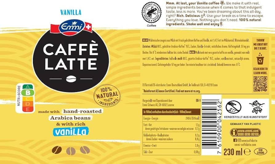 Emmi Caffè latte Vanilija 230 ml - Akcija v trgovini Regal Shop