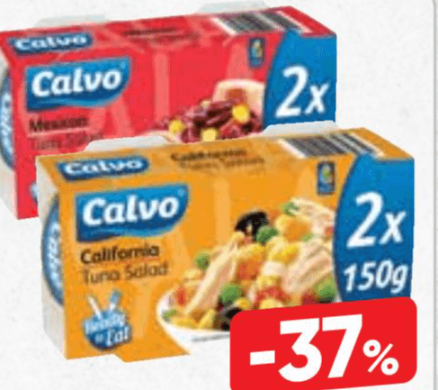 Tunina solata 2 x 140 g, 2 x 150 g Calvo Akcija v trgovini Tuš